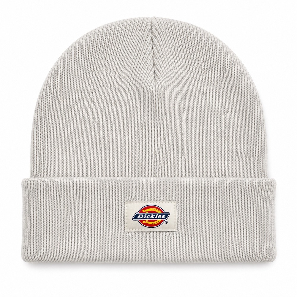 Dickies Beige‎ Knit Beanie Hat Logo Cuffed One Size NWT